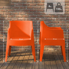 6er Set Stühle Bartal - orange