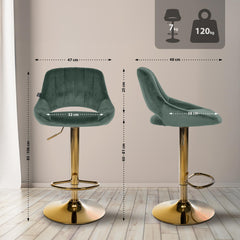 Barhocker Milet Samt gold - gr�n