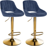 2er Set Barhocker Milet Samt G - blau