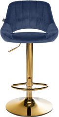 2er Set Barhocker Milet Samt G - blau