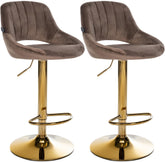 2er Set Barhocker Milet Samt G - braun