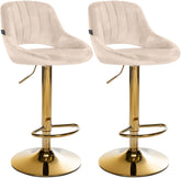 2er Set Barhocker Milet Samt G - creme