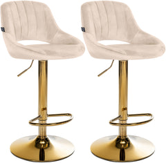 2er Set Barhocker Milet Samt G - creme
