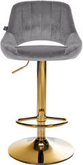 2er Set Barhocker Milet Samt G - dunkelgrau