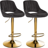 2er Set Barhocker Milet Samt G - schwarz