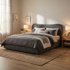 Bett Maido Teddy Stoff 160x200 cm - dunkelgrau