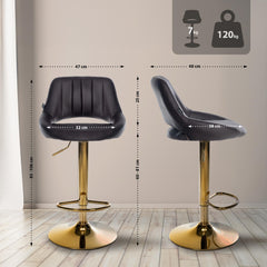 2er Set Barhocker Milet Kunstleder G - braun