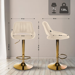2er Set Barhocker Milet Kunstleder G - creme