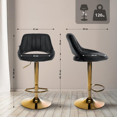2er Set Barhocker Milet Kunstleder G - schwarz