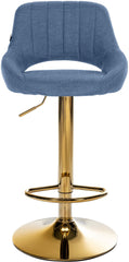 Barhocker Milet Stoff gold - blau