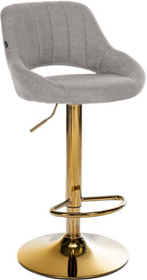 Barhocker Milet Stoff gold - grau