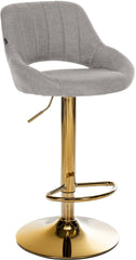 Barhocker Milet Stoff gold - grau
