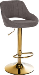 Barhocker Milet Stoff gold - dunkelgrau