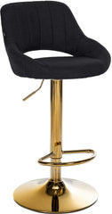 Barhocker Milet Stoff gold - schwarz