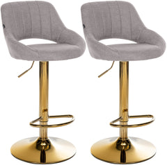 2er Set Barhocker Milet Stoff G - grau