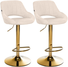 2er Set Barhocker Milet Stoff G - creme