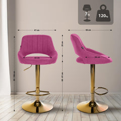 2er Set Barhocker Milet Stoff G - lila