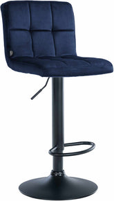 Barhocker Peru Samt schwarz - blau