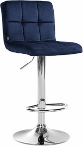 Barhocker Peru Samt chrom - blau