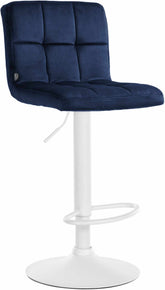 Barhocker Peru Samt wei� - blau