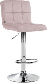 Barhocker Peru Samt chrom - rosa