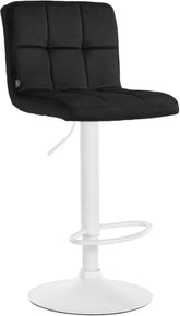 Barhocker Peru Samt wei� - schwarz