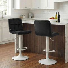 Barhocker Peru Samt wei� - schwarz