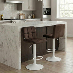 Barhocker Peru Samt wei� - braun