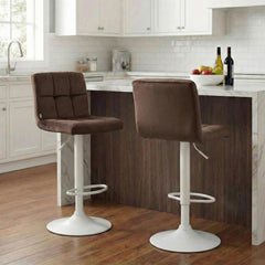 Barhocker Peru Samt wei� - braun