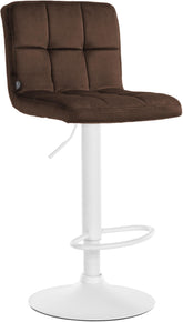 Barhocker Peru Samt wei� - braun