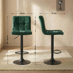 Barhocker Peru Samt schwarz - gr�n