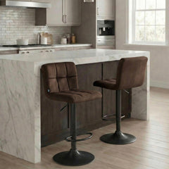 Barhocker Peru Samt schwarz - braun
