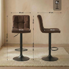 Barhocker Peru Samt schwarz - braun