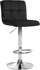 Barhocker Peru Samt chrom - schwarz