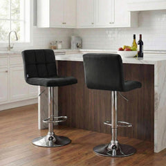 Barhocker Peru Samt chrom - schwarz
