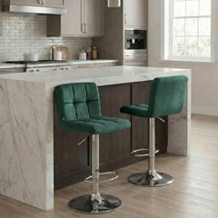 Barhocker Peru Samt chrom - gr�n