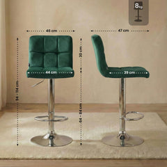 Barhocker Peru Samt chrom - gr�n