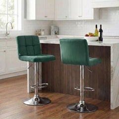 Barhocker Peru Samt chrom - gr�n