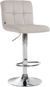 Barhocker Peru Samt chrom - creme