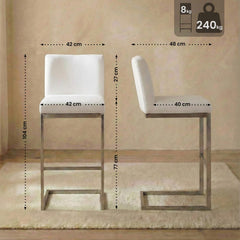 Barhocker Paros Stoff - weiß - InfinityMarket