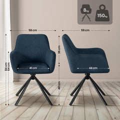 Stuhl Tipton Cord - blau