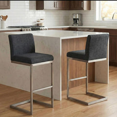 Barhocker Paros Stoff - dunkelgrau - InfinityMarket