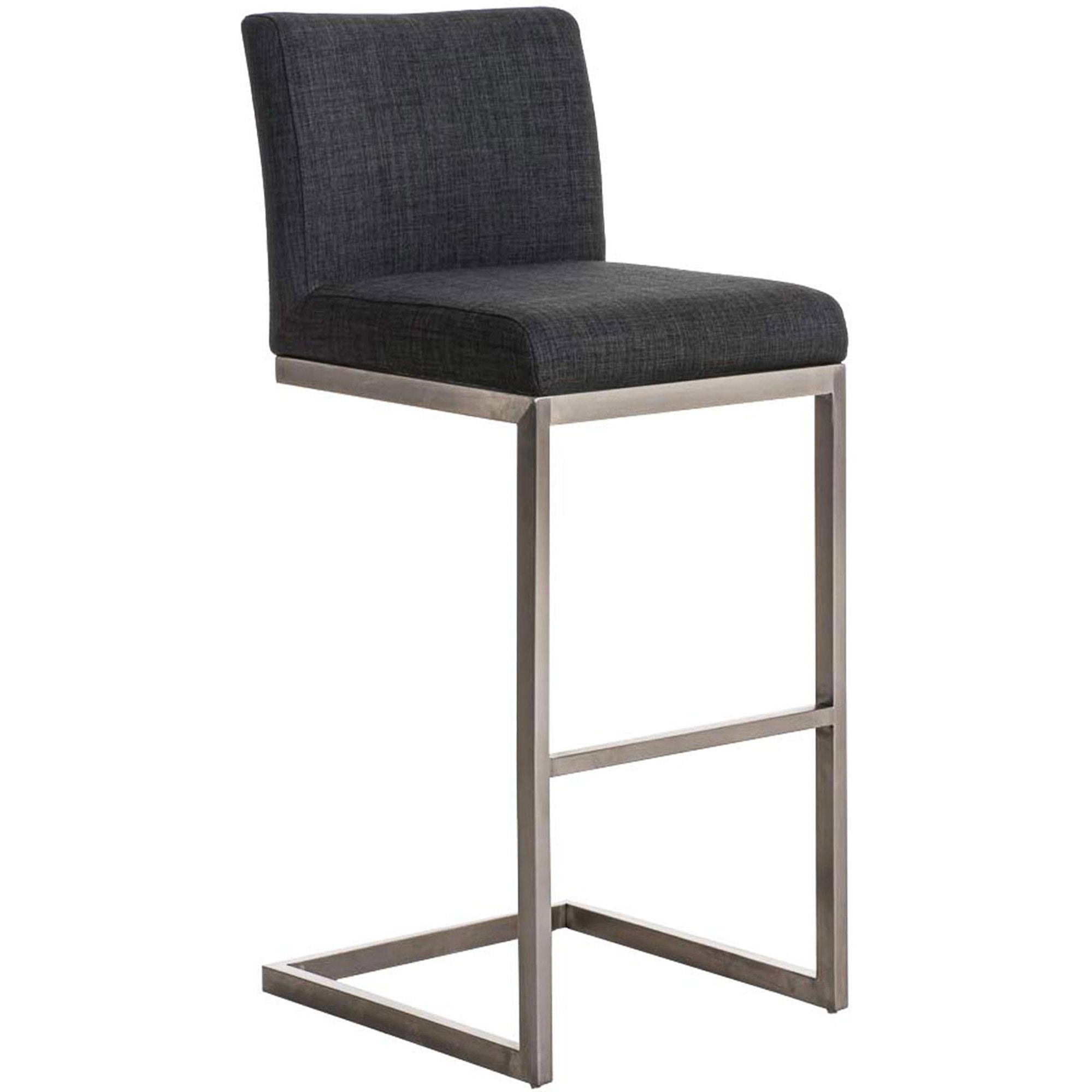 Barhocker Paros Stoff - dunkelgrau - InfinityMarket