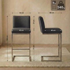 Barhocker Paros Stoff - dunkelgrau - InfinityMarket