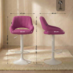 Barhocker Milet Stoff wei� - lila
