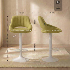 Barhocker Milet Stoff wei� - gr�n