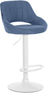 Barhocker Milet Stoff wei� - blau