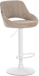 Barhocker Milet Stoff wei� - taupe