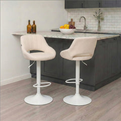 Barhocker Milet Stoff wei� - creme