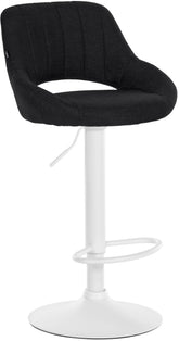 Barhocker Milet Stoff wei� - schwarz